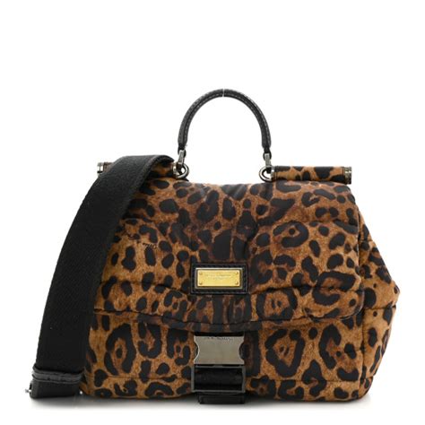 DOLCE GABBANA Nylon Leopard Print Miss Sicily